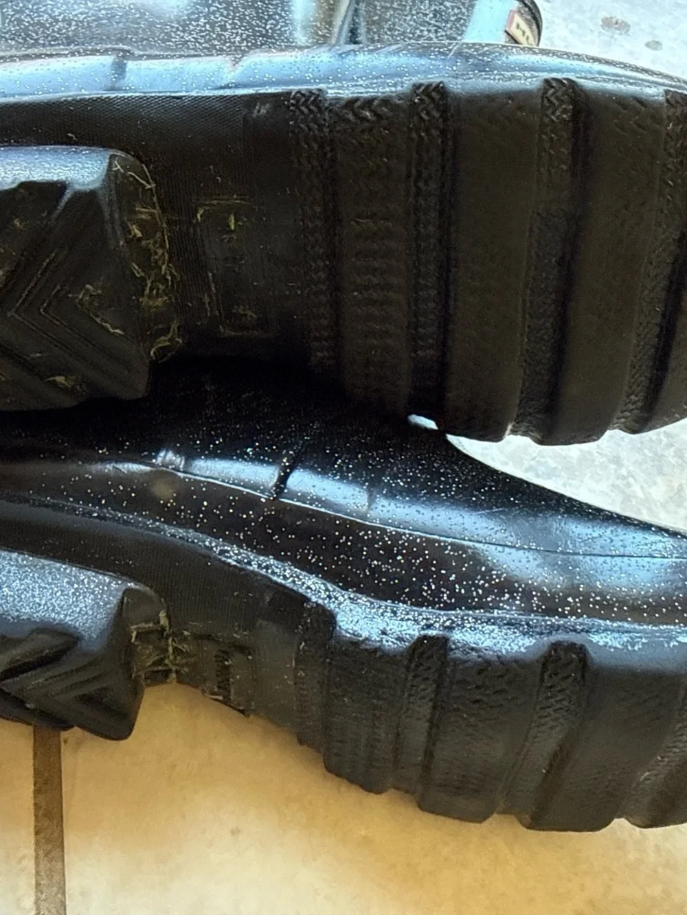 Hunter Black Sparkle Tall Rain Boots